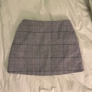 Uniqlo Plaid Wool Mini Skirt